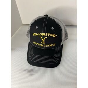 Yellowstone Dutton Ranch Trucker Baseball‎ Cap Black/Grey Yellow Letters